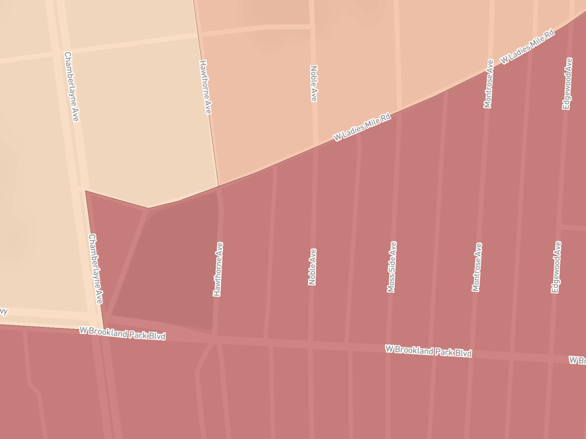 The Home Fire Risk Map shows Ginter Park Terrace at high risk for home fires.